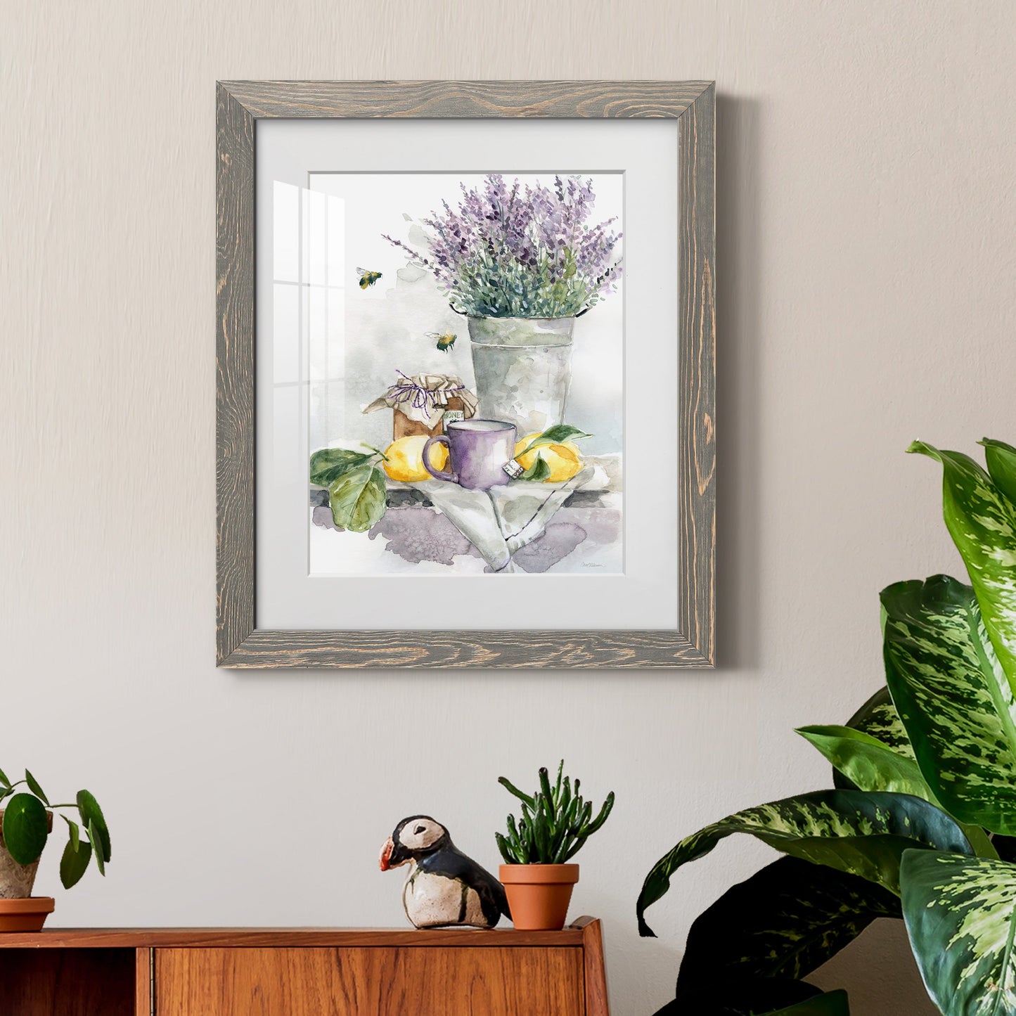 Lavender Lemon and Honey Tea - Premium Framed Print - Distressed Barnwood Frame - Ready to Hang