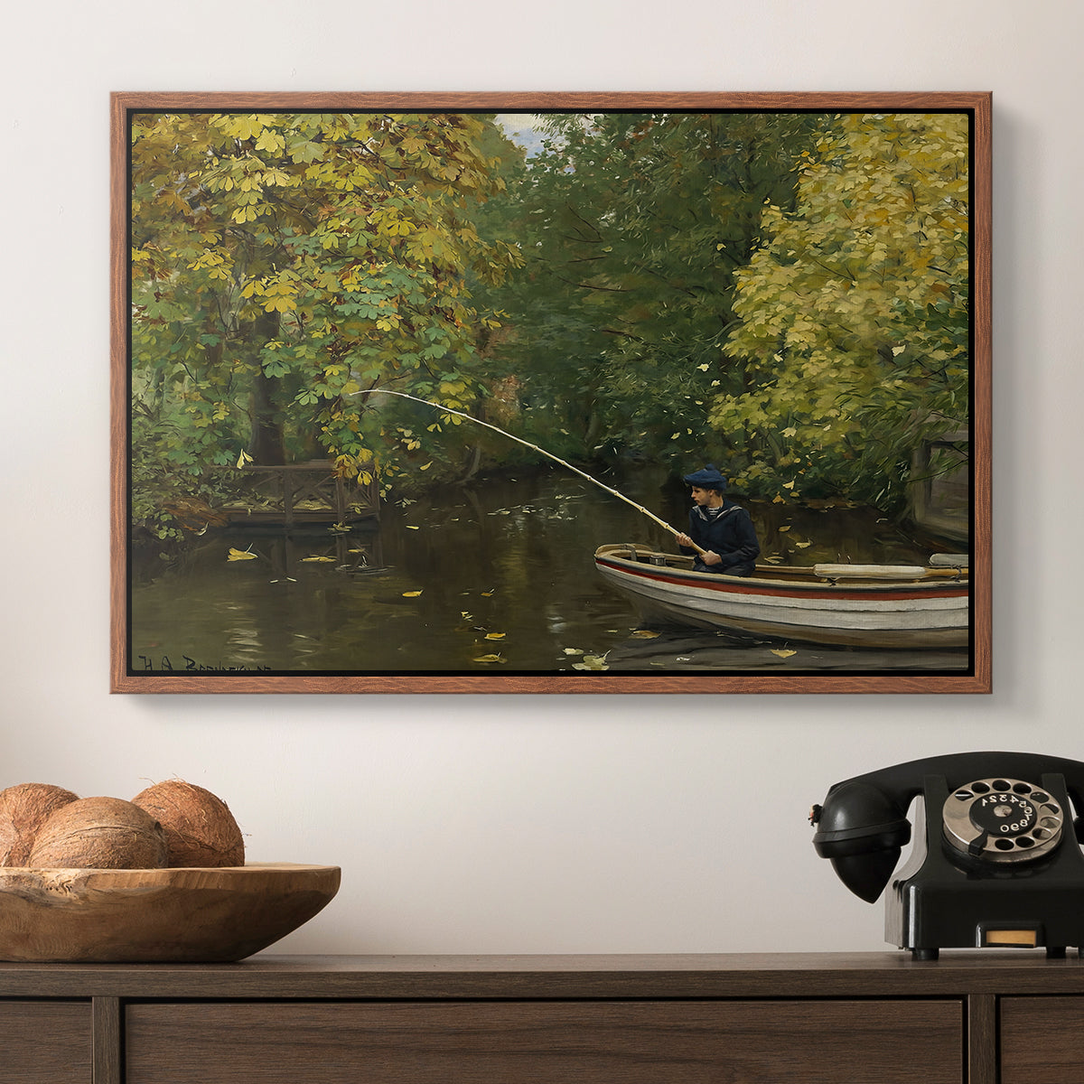 Fishing Boy, c. 1890 - Floater Framed Canvas Print