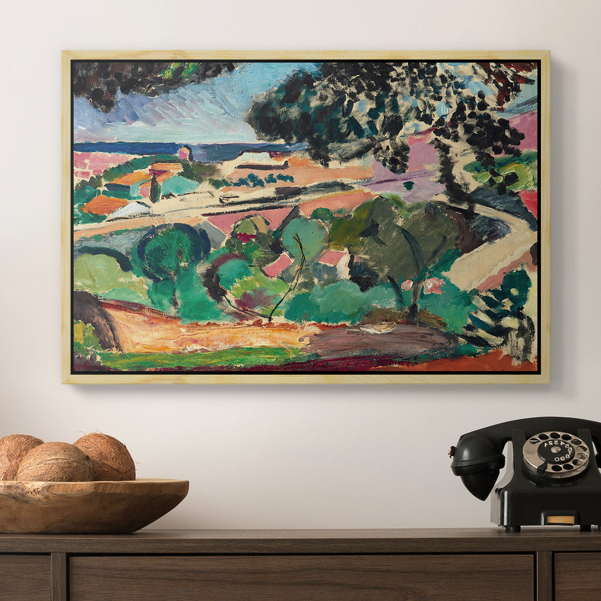 Landscape at Collioure, 1907 - Floater Framed Canvas Print