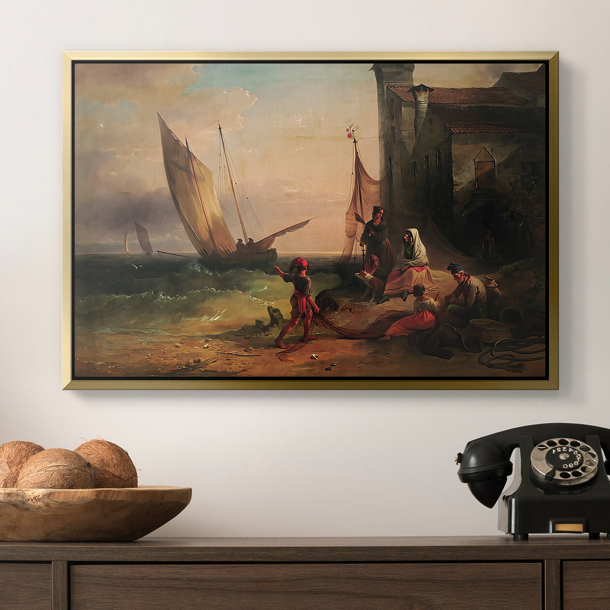 Fisherman's Family from Chioggia, 1838 - Floater Framed Canvas Print