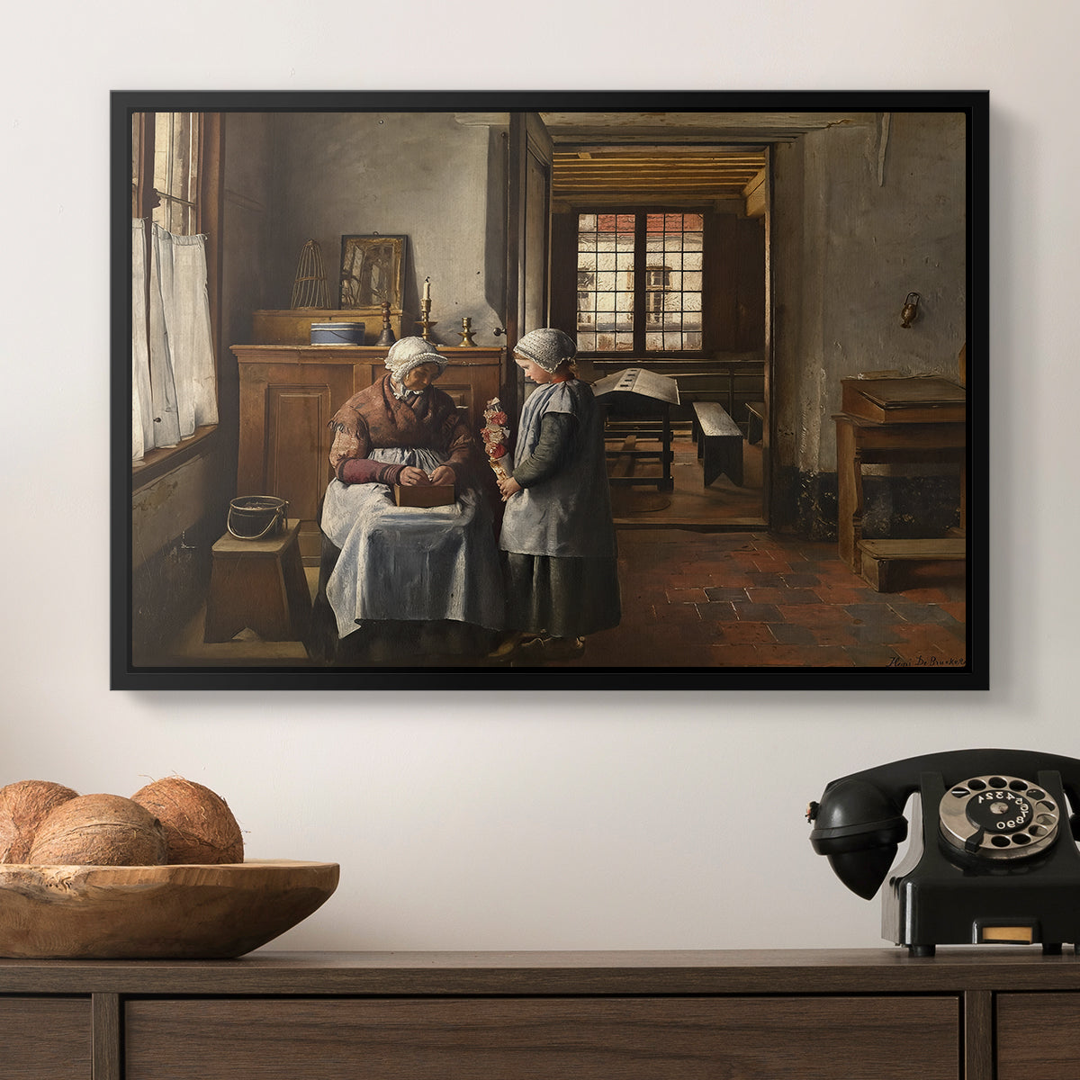 Grandmother's Feast, 1873 - Floater Framed Canvas Print