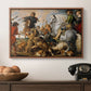 The Wolf and Fox Hunt, c. 1616 - Floater Framed Canvas Print