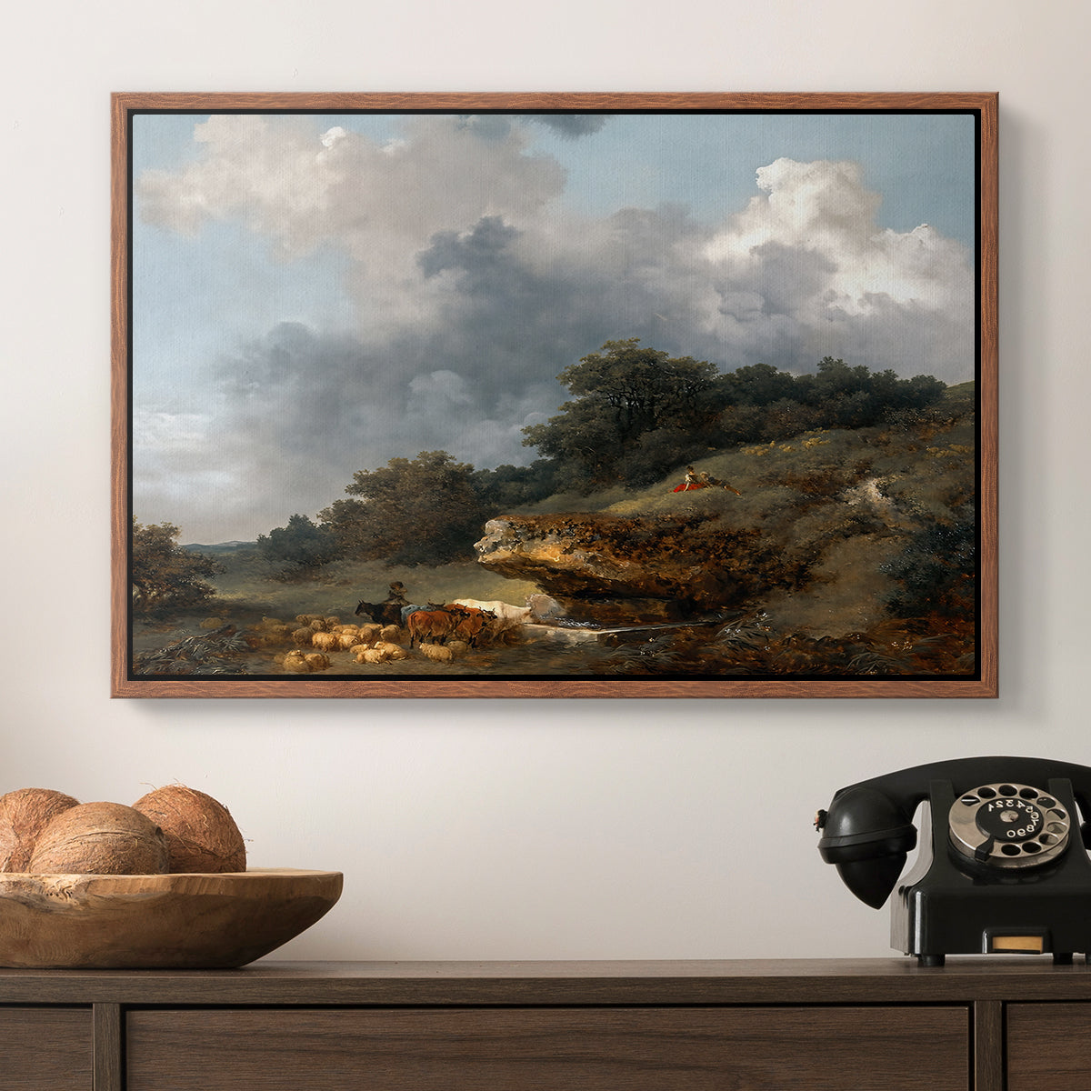 The Watering Place, c. 1765 - Floater Framed Canvas Print