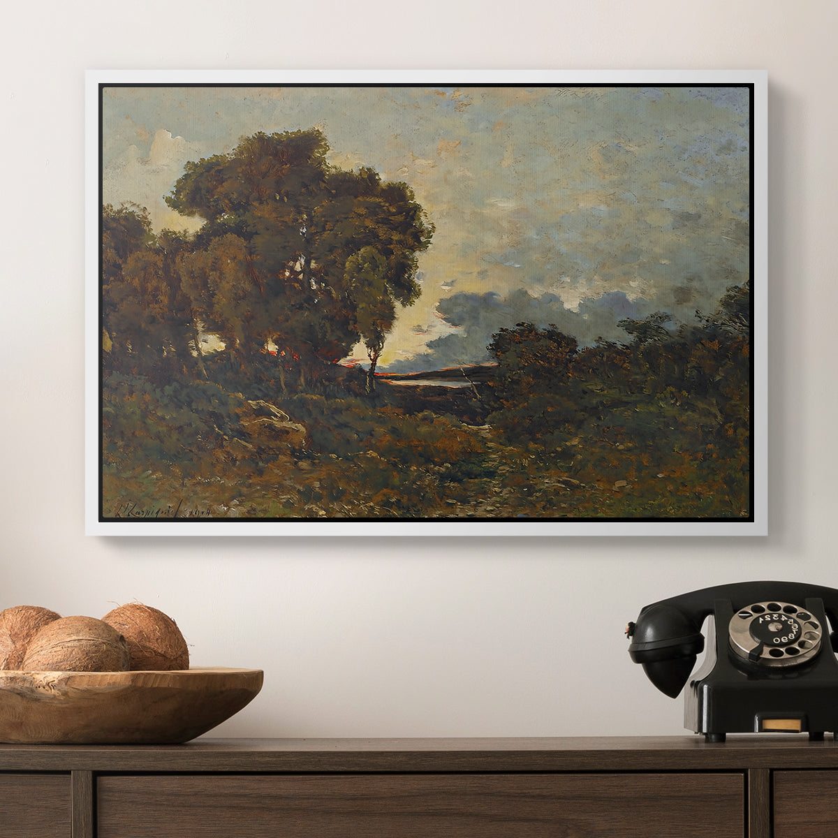 Sunset on the Allier (Soleil couchant sur l'Allier), 1904 - Floater Framed Canvas Print