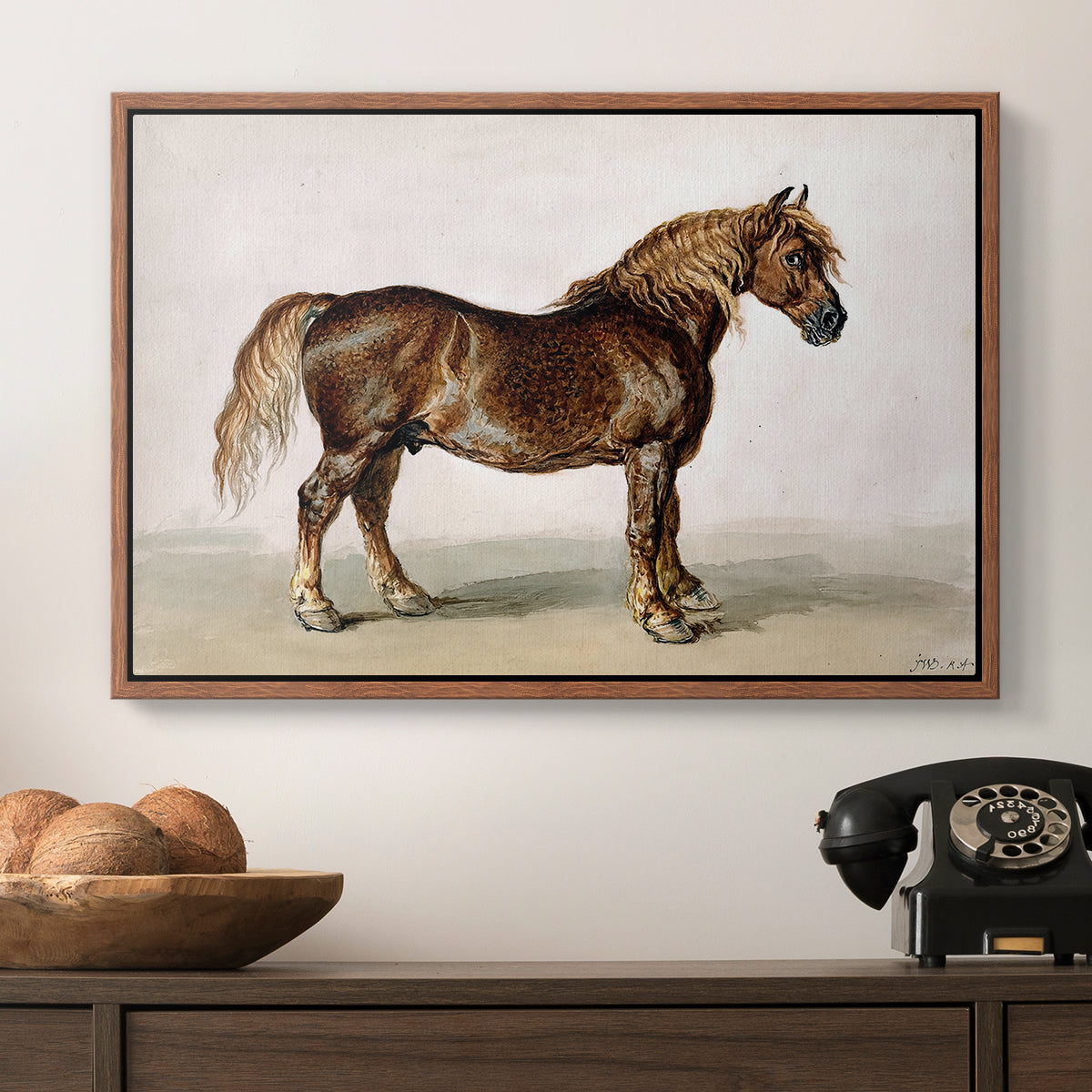 A Cart-Horse - Floater Framed Canvas Print