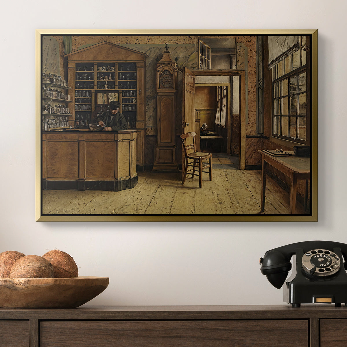 The Old Inn 'Het Loodshuis' in Antwerp, 1877 - Floater Framed Canvas Print