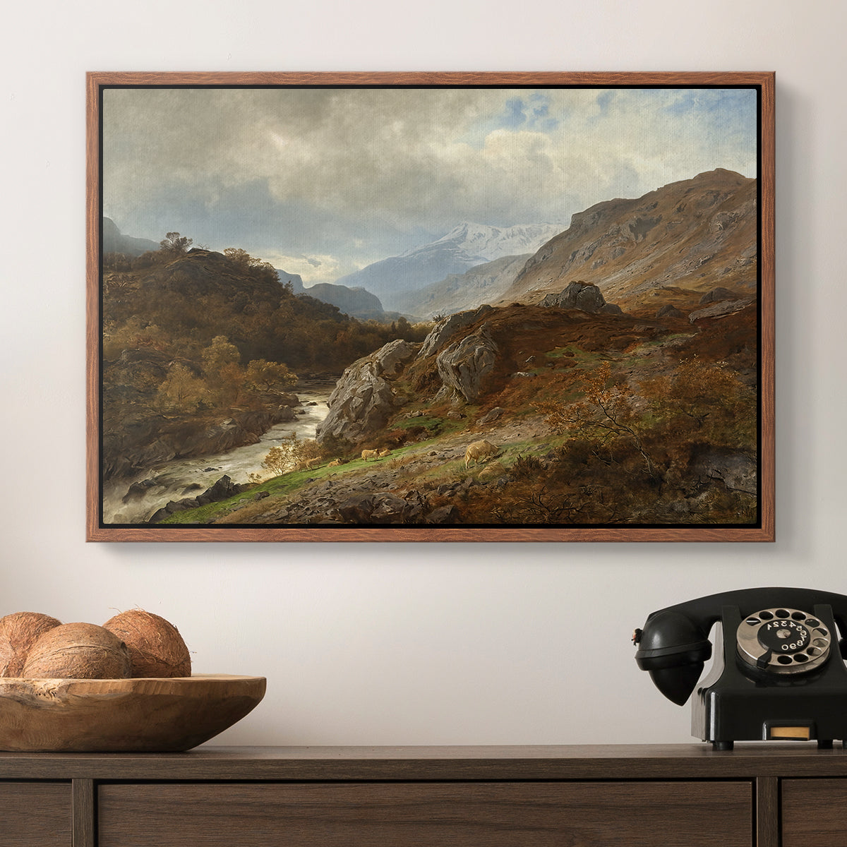 Mountain Landscape, 1864 - Floater Framed Canvas Print