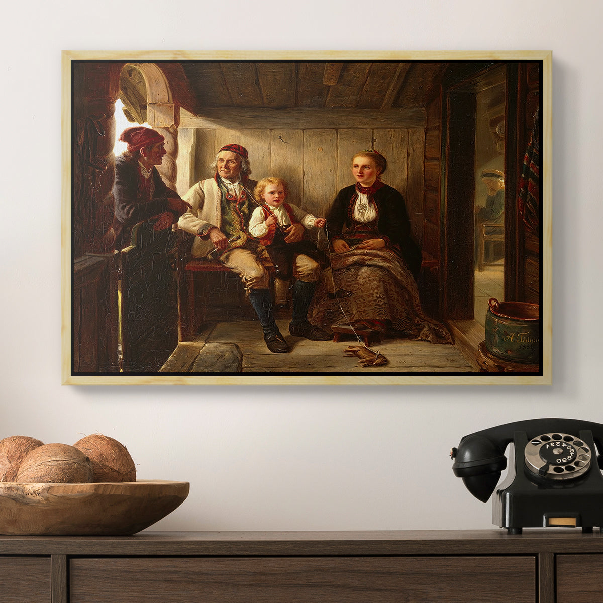 Neighbors (Naboer), 1855 - Floater Framed Canvas Print