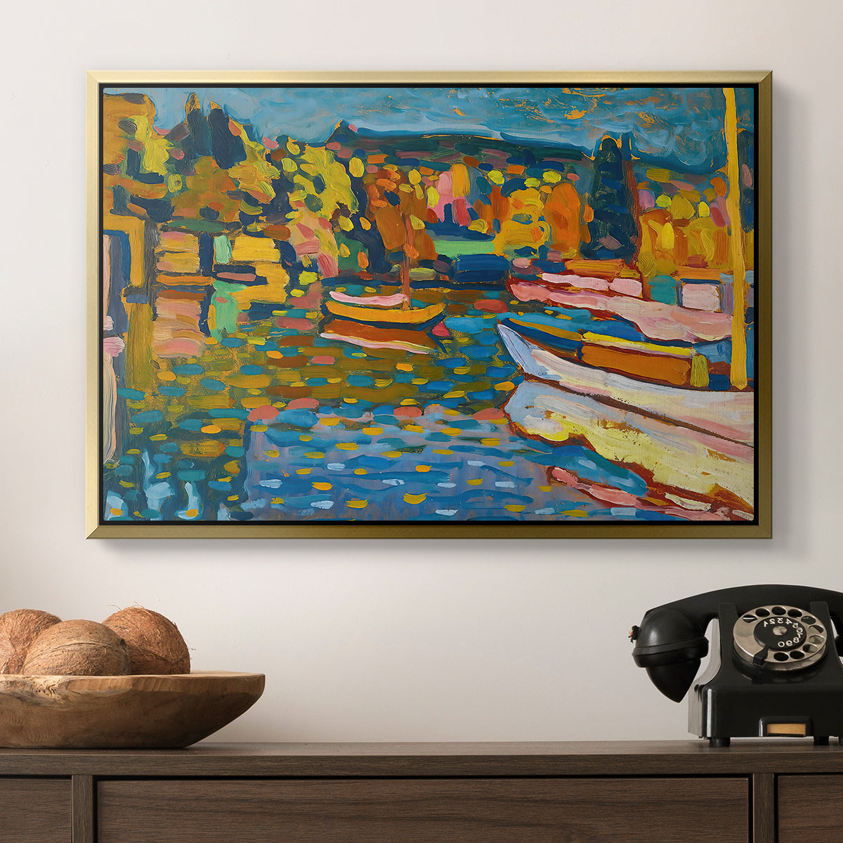 Study for Autumn Landscape with Boats, 1908 - Floater Framed Canvas Print