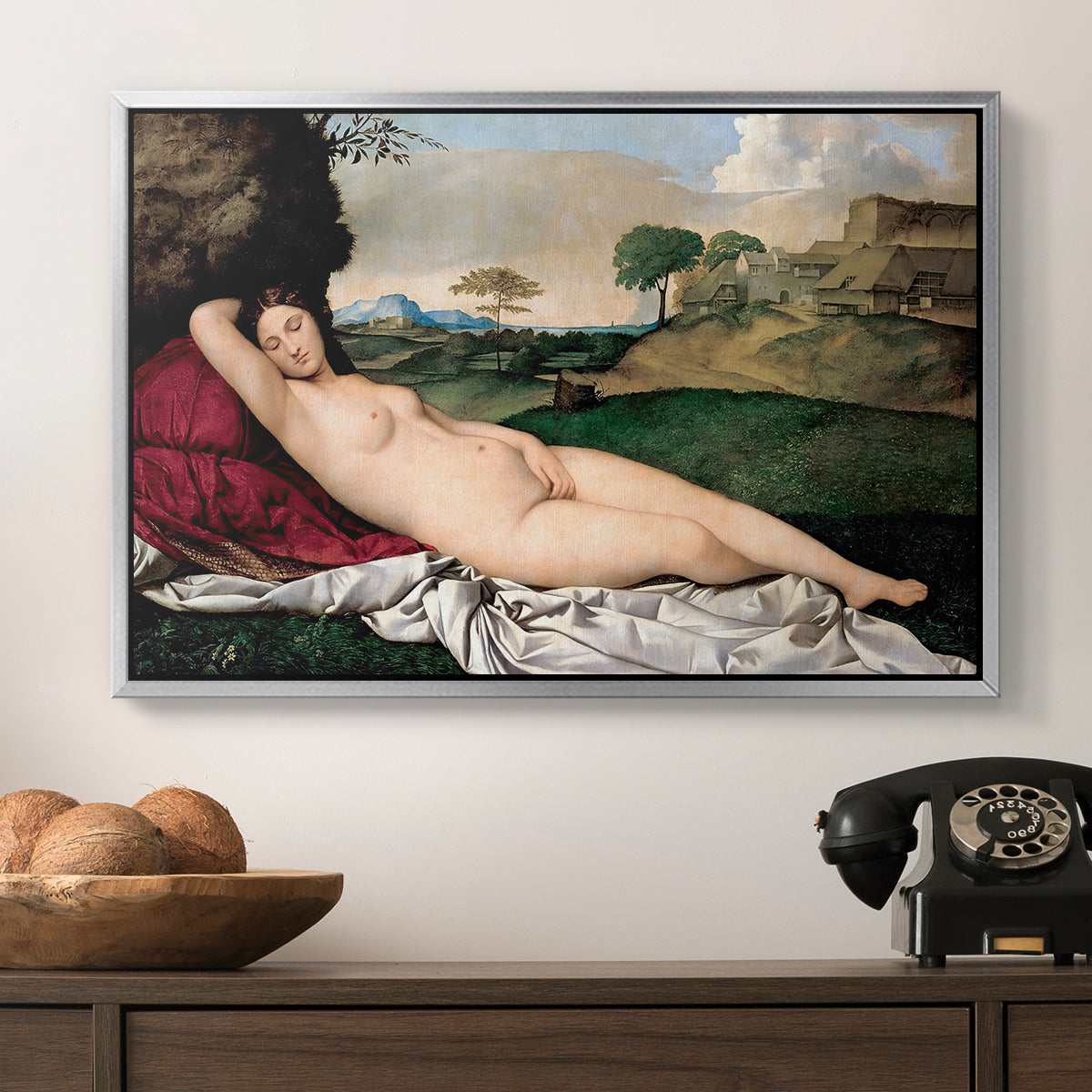 Sleeping Venus, c. 1510 - Floater Framed Canvas Print