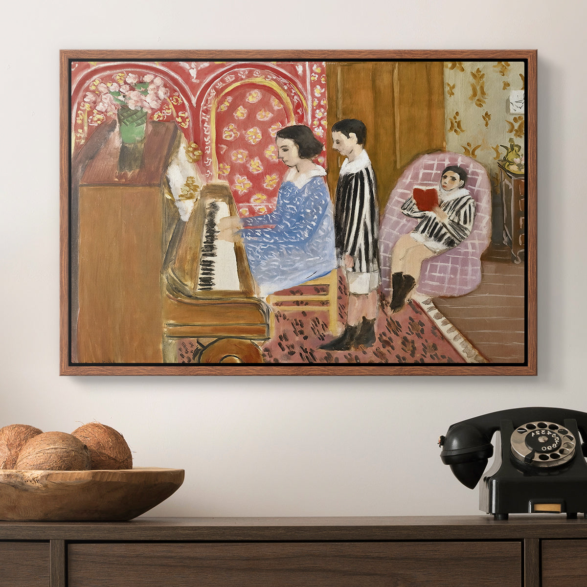 The Piano Lesson, 1923 - Floater Framed Canvas Print