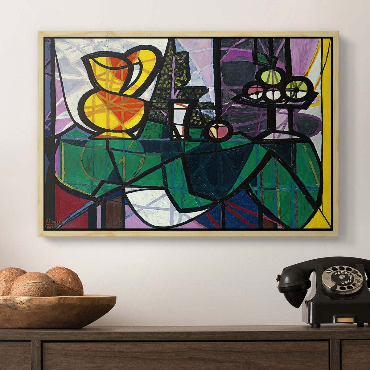 Pitcher and Bowl of Fruit, 1931 - Floater Framed Canvas Print