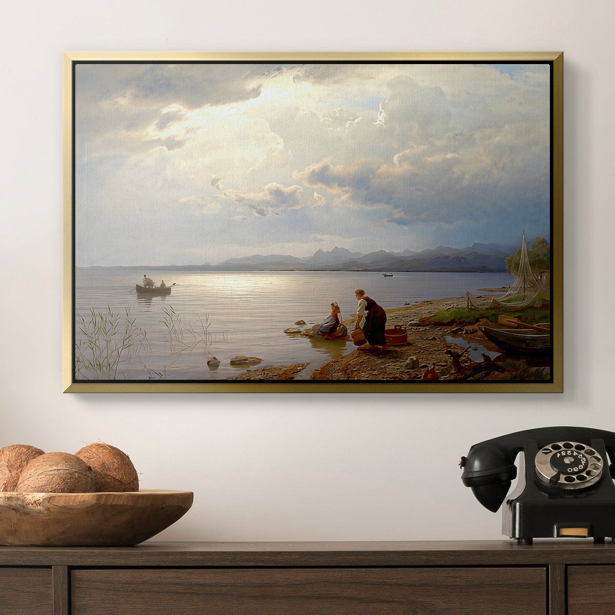 On the Banks of the Chiemsee, 1871 - Floater Framed Canvas Print