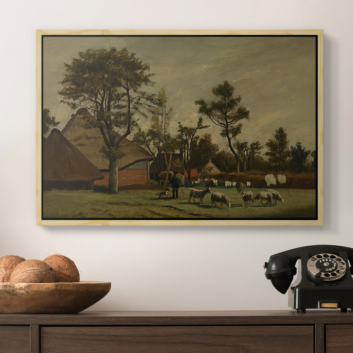 Farmhouse, c. 1865-1875 - Floater Framed Canvas Print