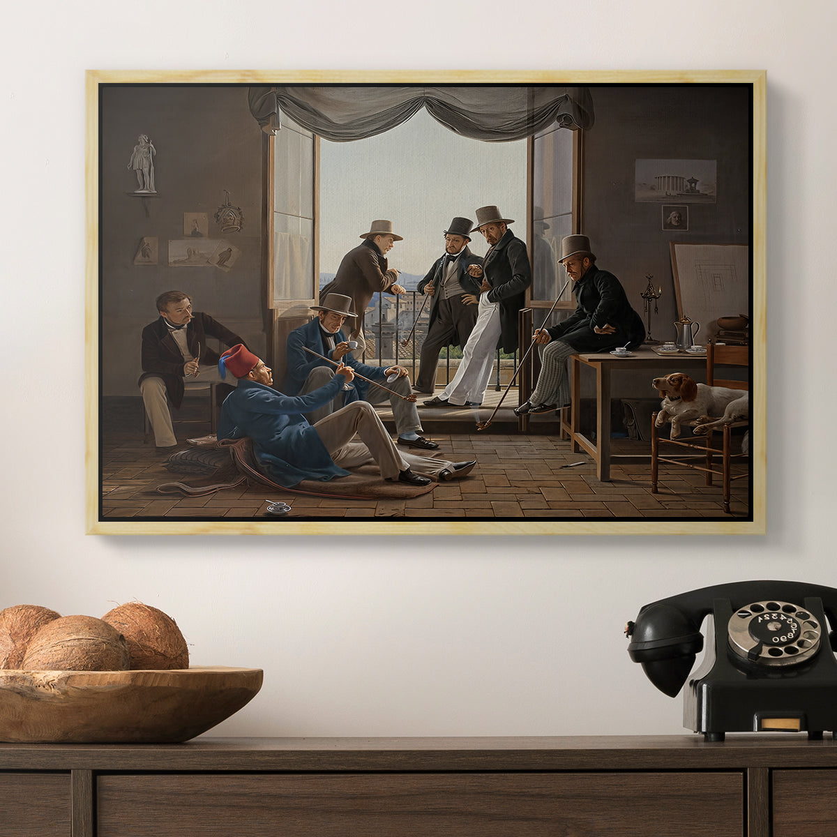 A Group of Danish Artists in Rome, 1837 - Floater Framed Canvas Print