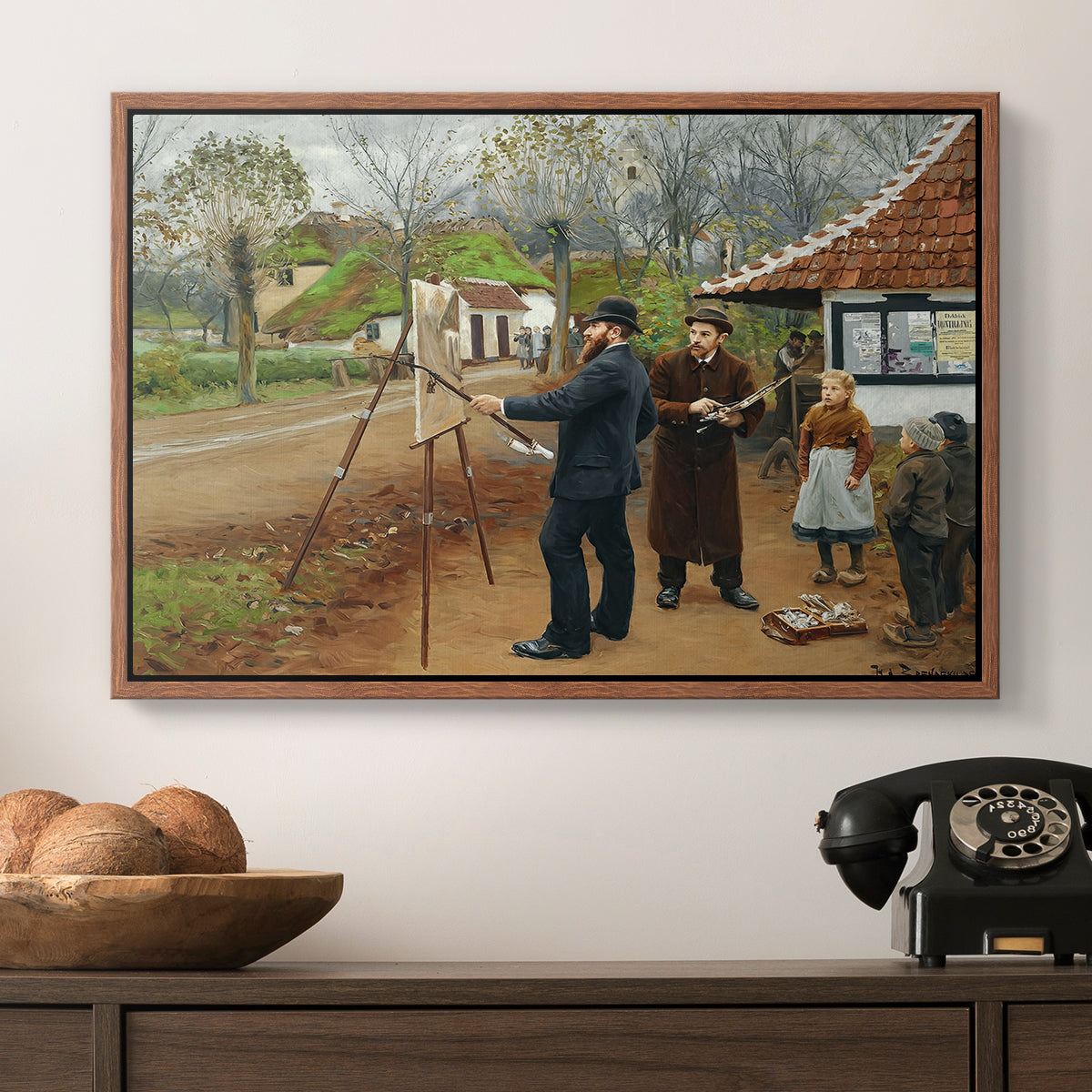 L. A. Ring Painting near Aasum Smithy, 1893 - Floater Framed Canvas Print
