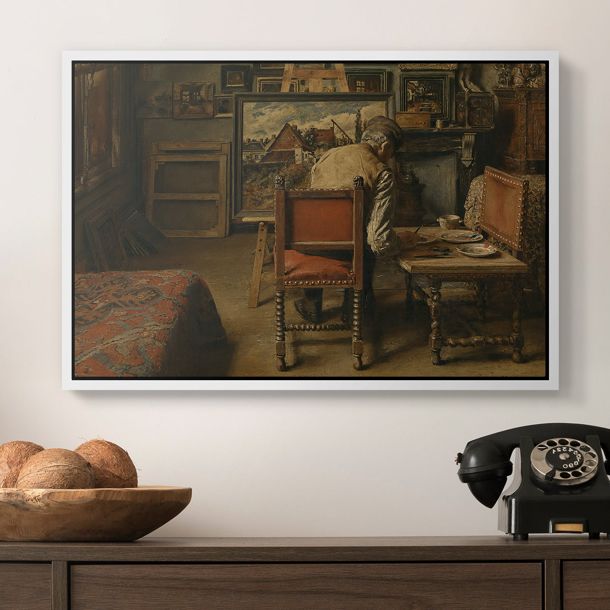 The Retoucher (The Restorer), 1876 - Floater Framed Canvas Print