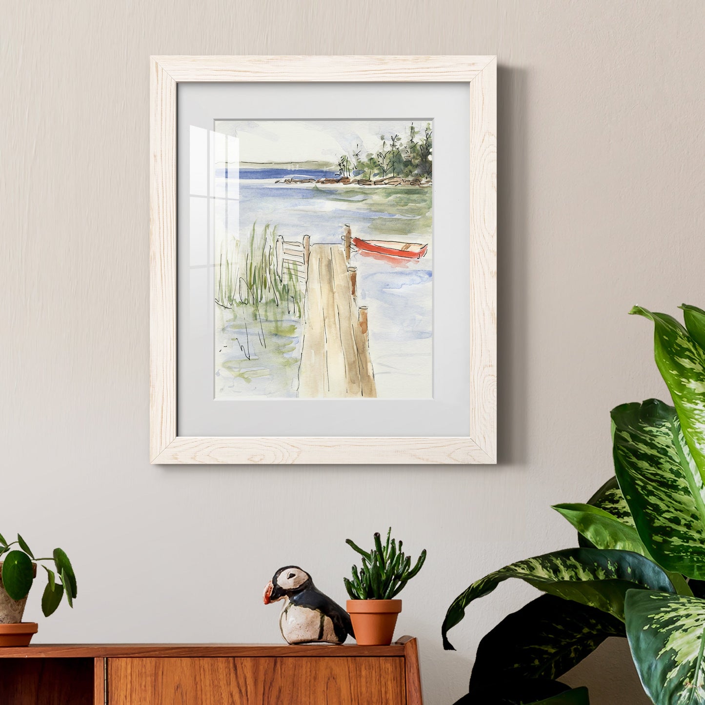 Sketchy Pier - Barnwood Framed Art Print