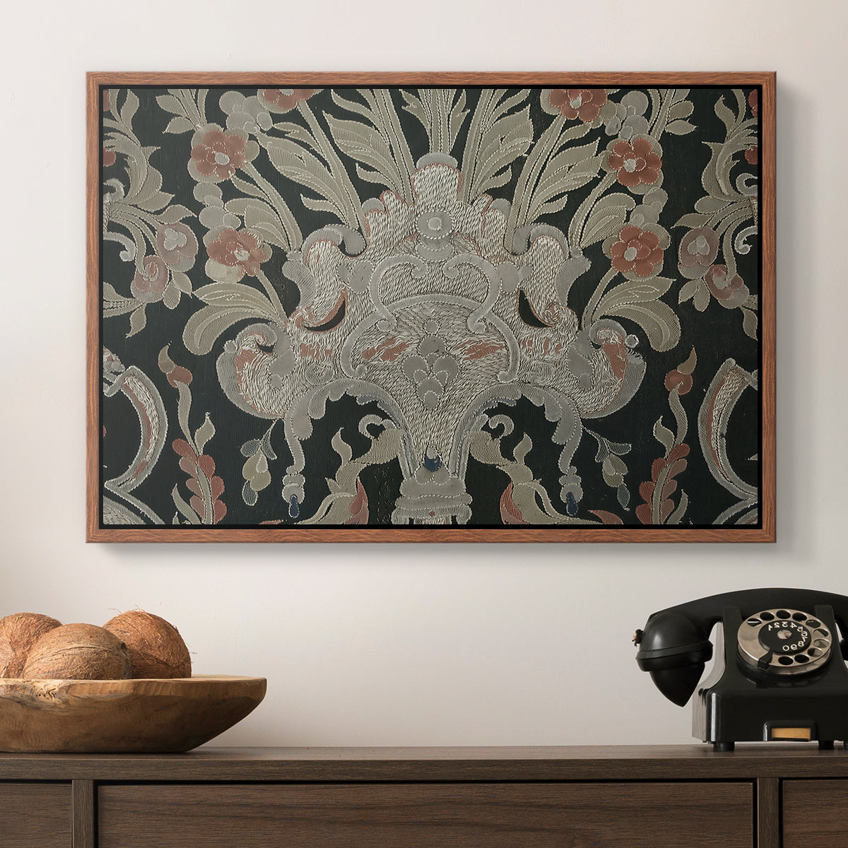 Hanging (Printed Textile), c. 18th Century - Floater Framed Canvas Print