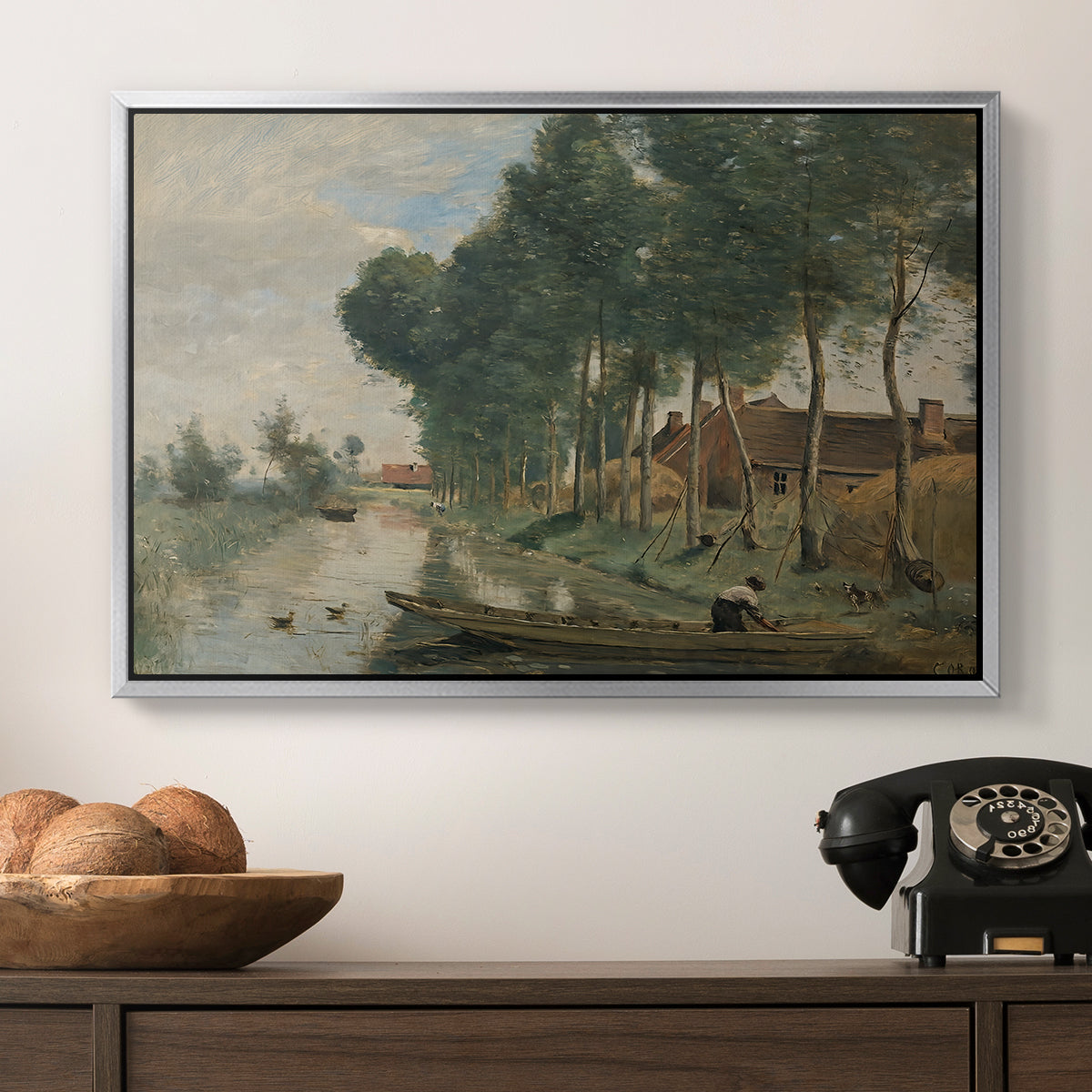 Landscape at Arleux-du-Nord, c. 1871-1874 - Floater Framed Canvas Print