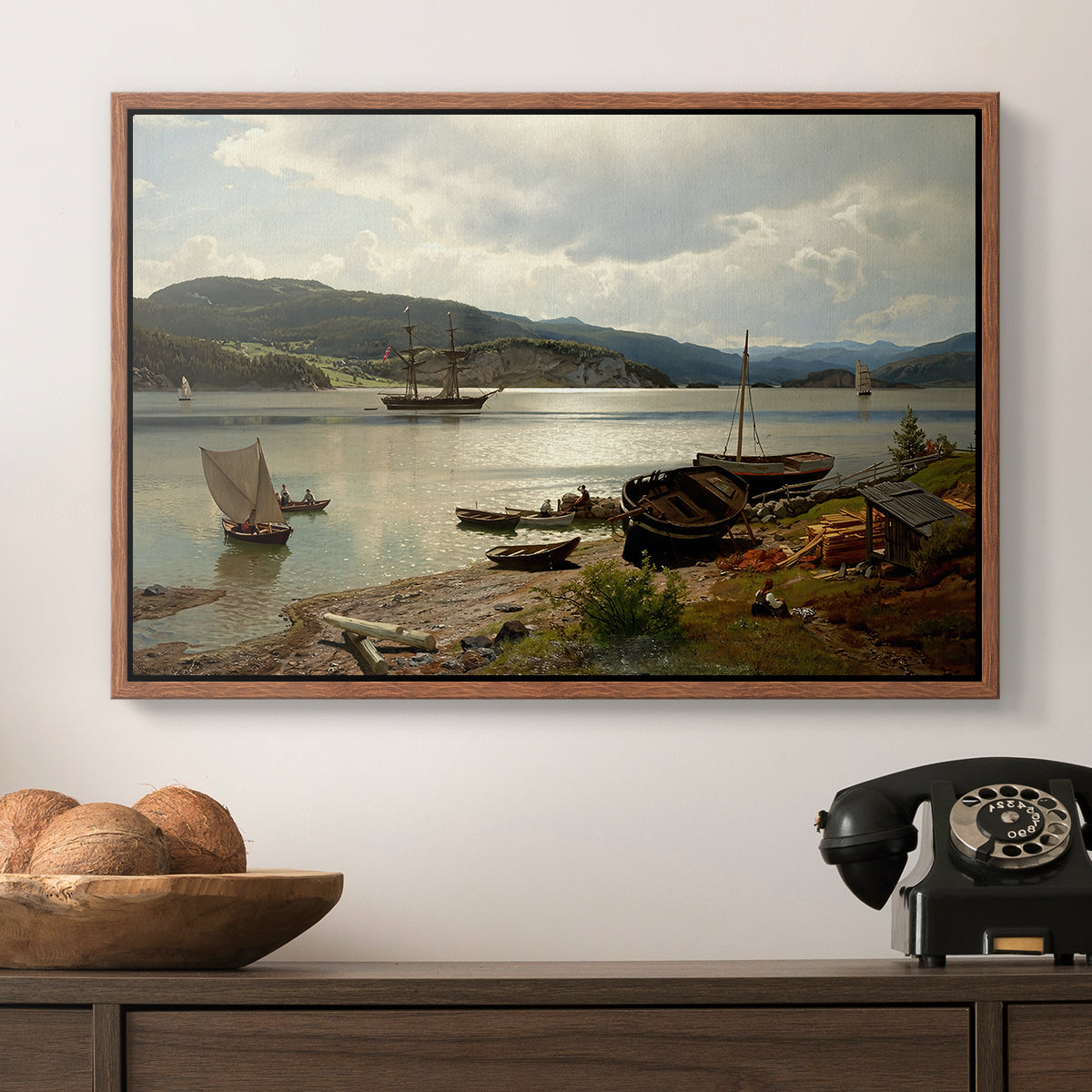 By the Water, 1876 - Floater Framed Canvas Print