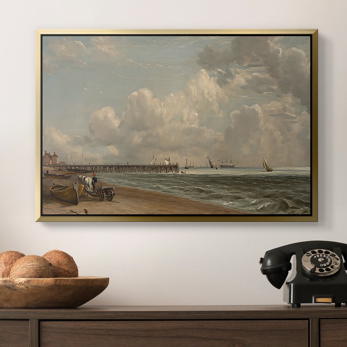 Yarmouth Jetty, 1822 - Floater Framed Canvas Print