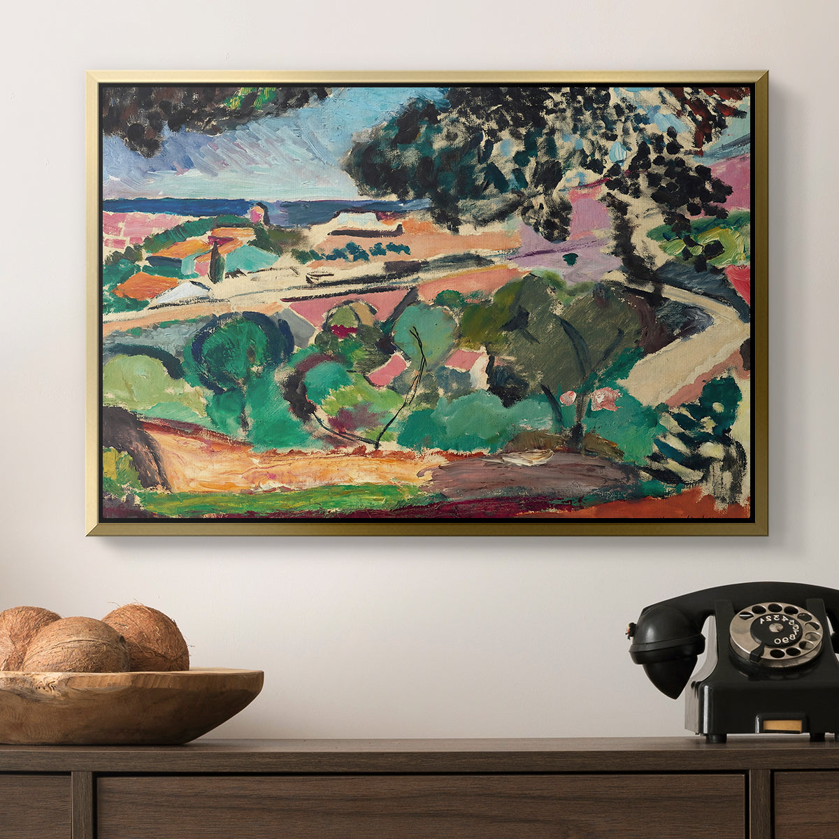 Landscape at Collioure, 1907 - Floater Framed Canvas Print