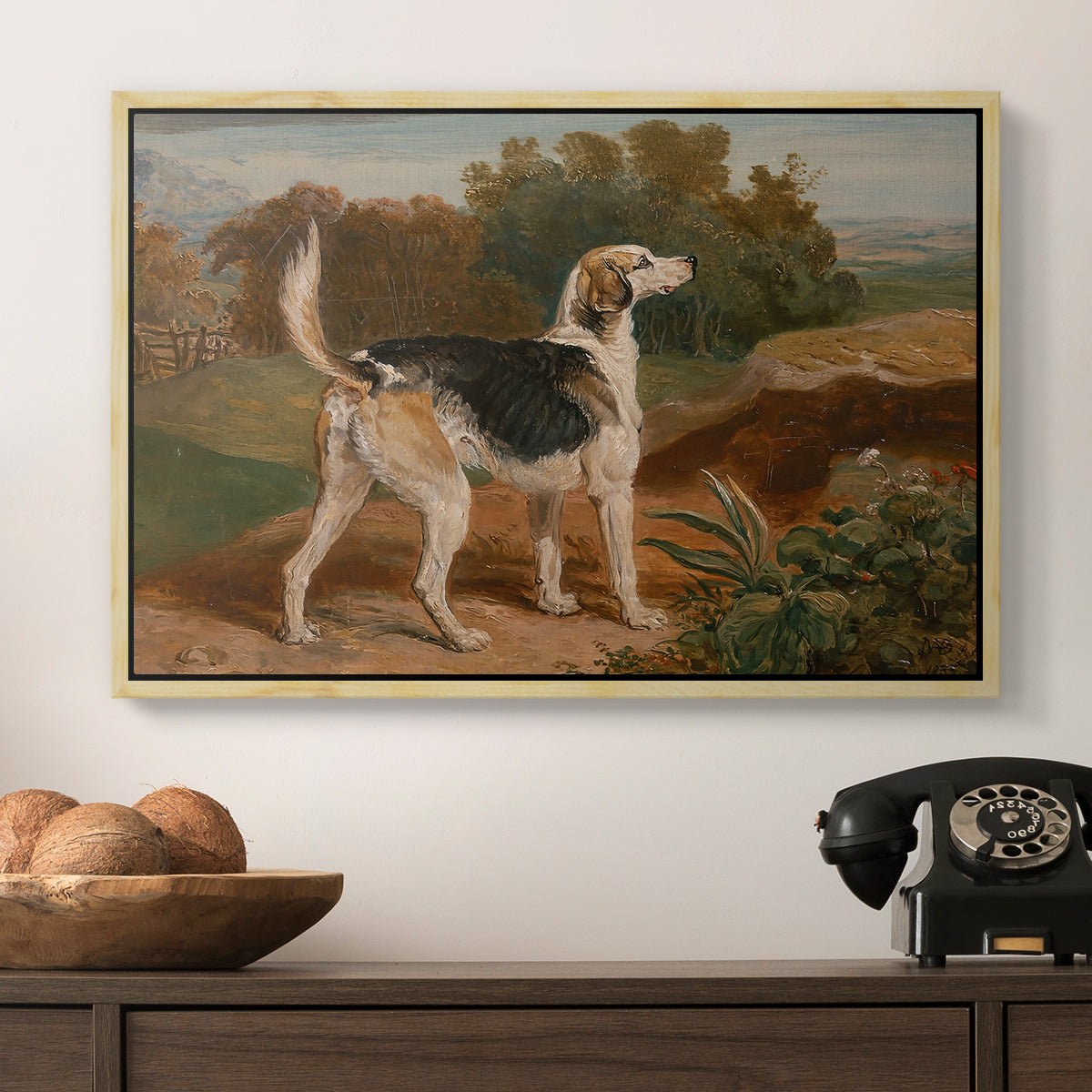 Ravager, One of the Lambton Hounds, 1835 - Floater Framed Canvas Print
