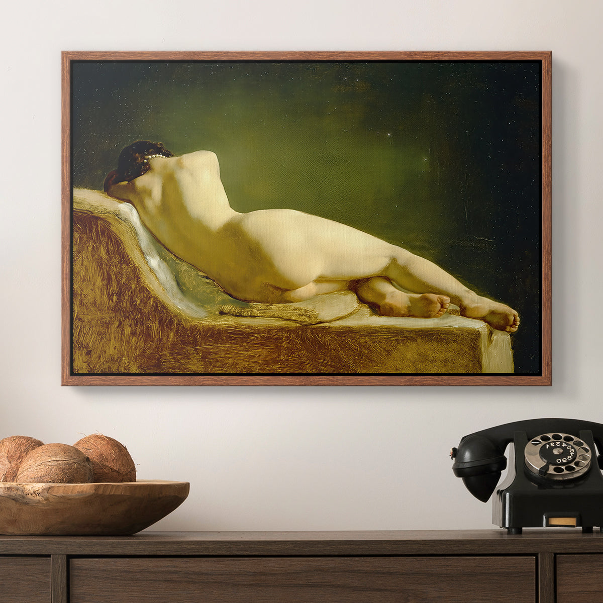 Reclining Nude (Liggende model), 1833 - Floater Framed Canvas Print