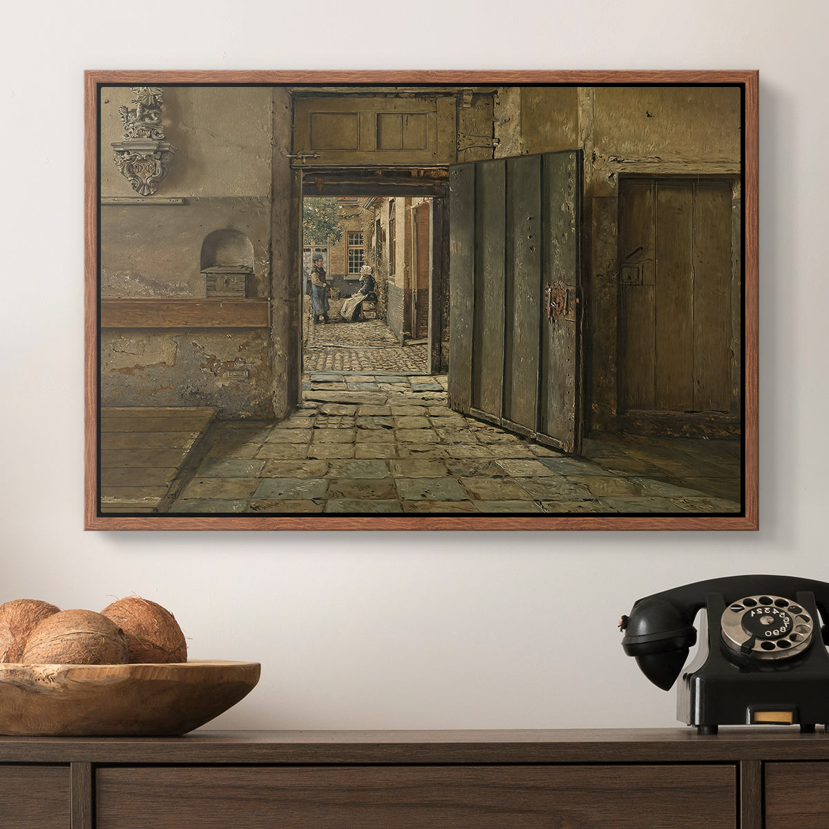 The Conversation, 1884 - Floater Framed Canvas Print