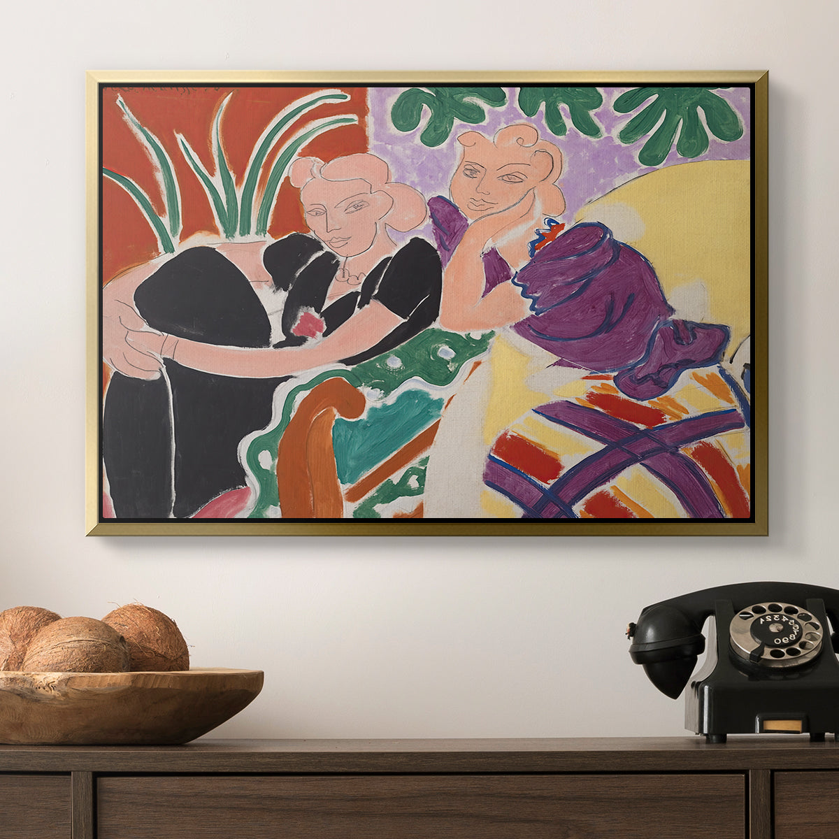 The Conversation, 1938 - Floater Framed Canvas Print