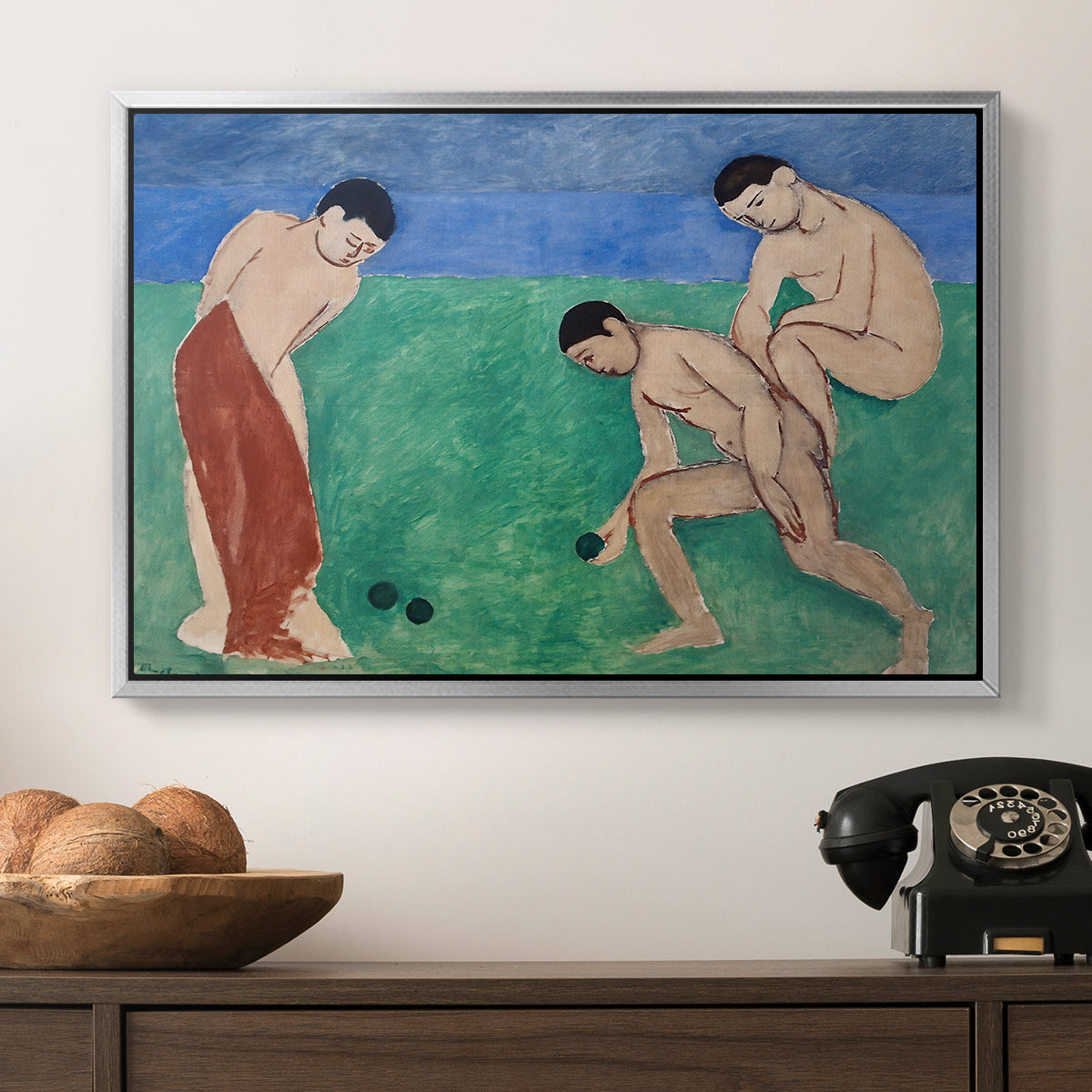 Game of Bowls, 1908 - Floater Framed Canvas Print