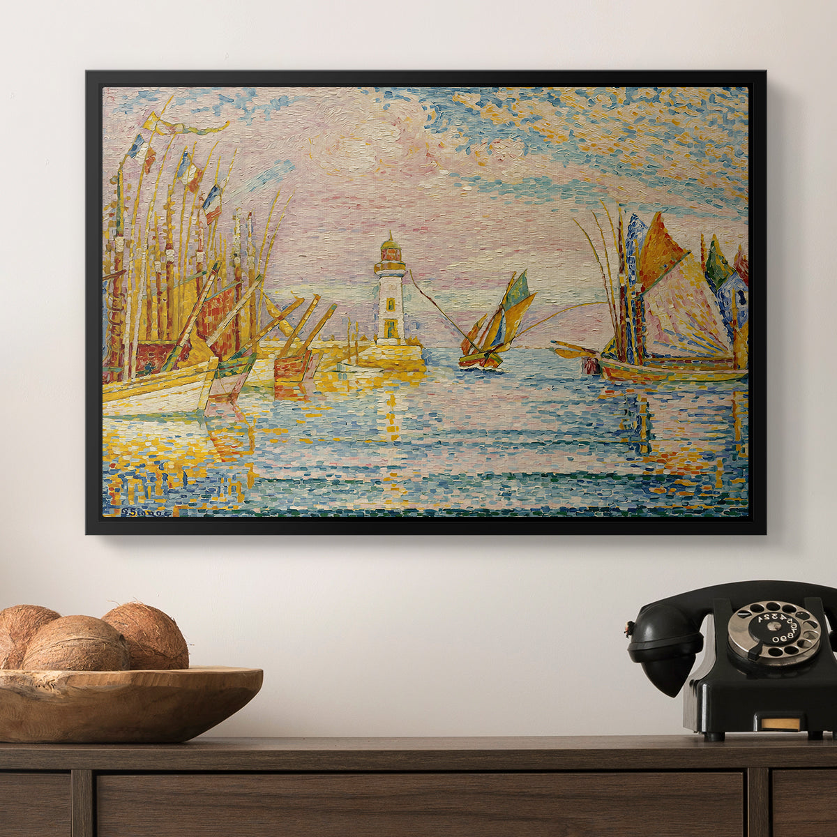 The Lighthouse at Groix, 1925 - Floater Framed Canvas Print
