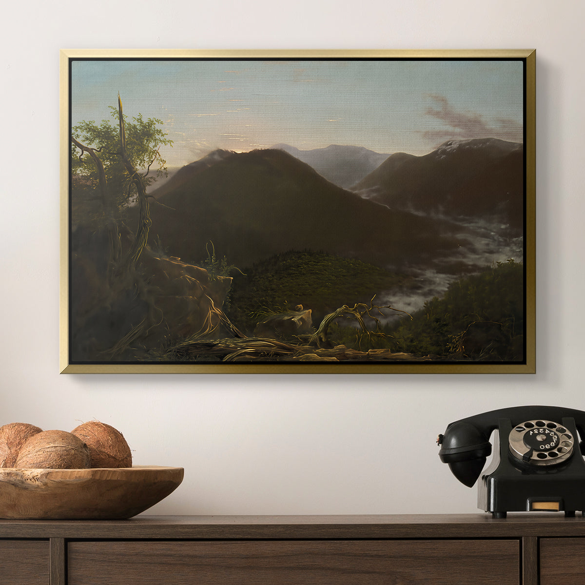 Sunrise in the Catskill Mountains, 1826 - Floater Framed Canvas Print