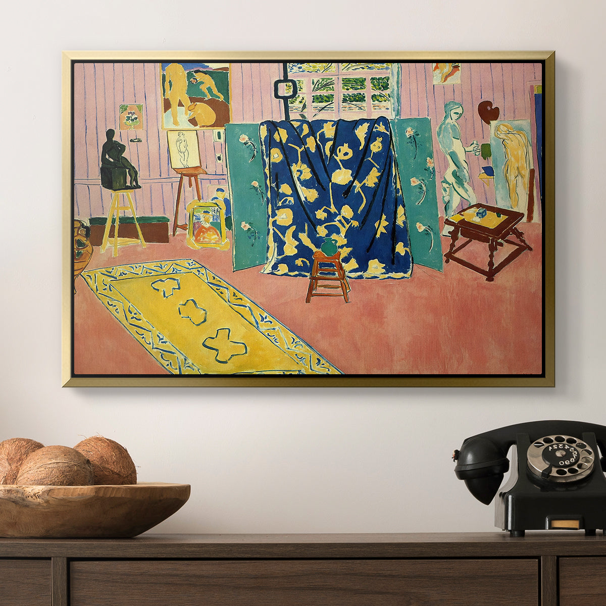 The Pink Studio (L'Atelier Rose), 1911 - Floater Framed Canvas Print