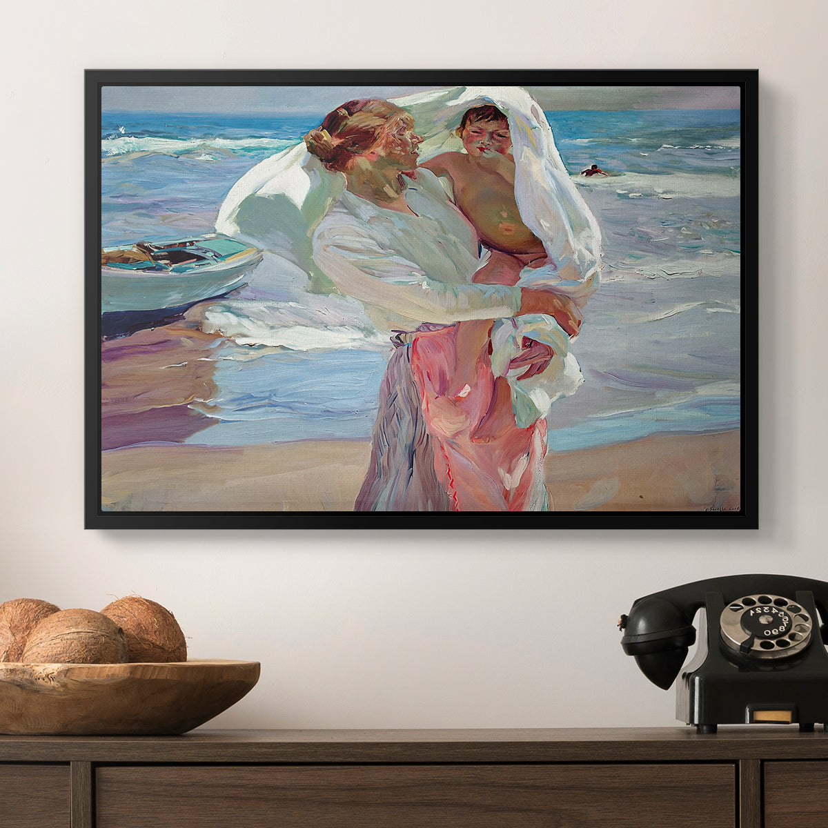 After Bathing, 1915 - Floater Framed Canvas Print