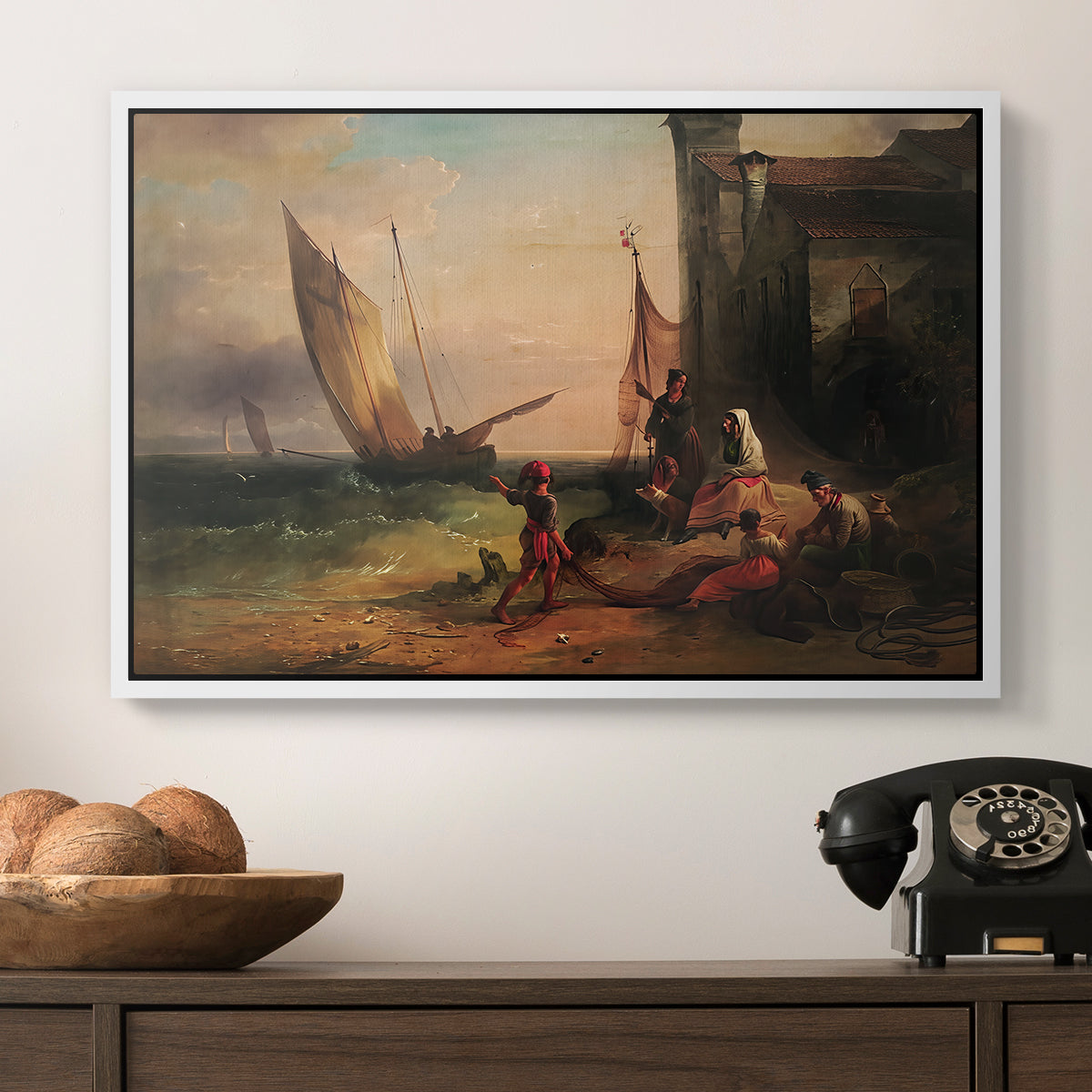 Fisherman's Family from Chioggia, 1838 - Floater Framed Canvas Print