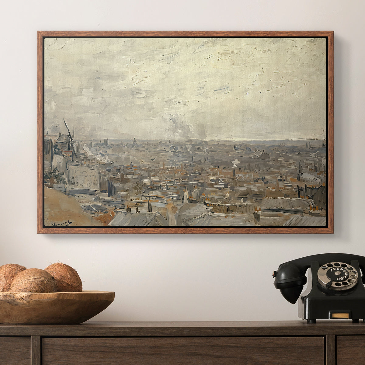 View from Montmartre, 1886 - Floater Framed Canvas Print