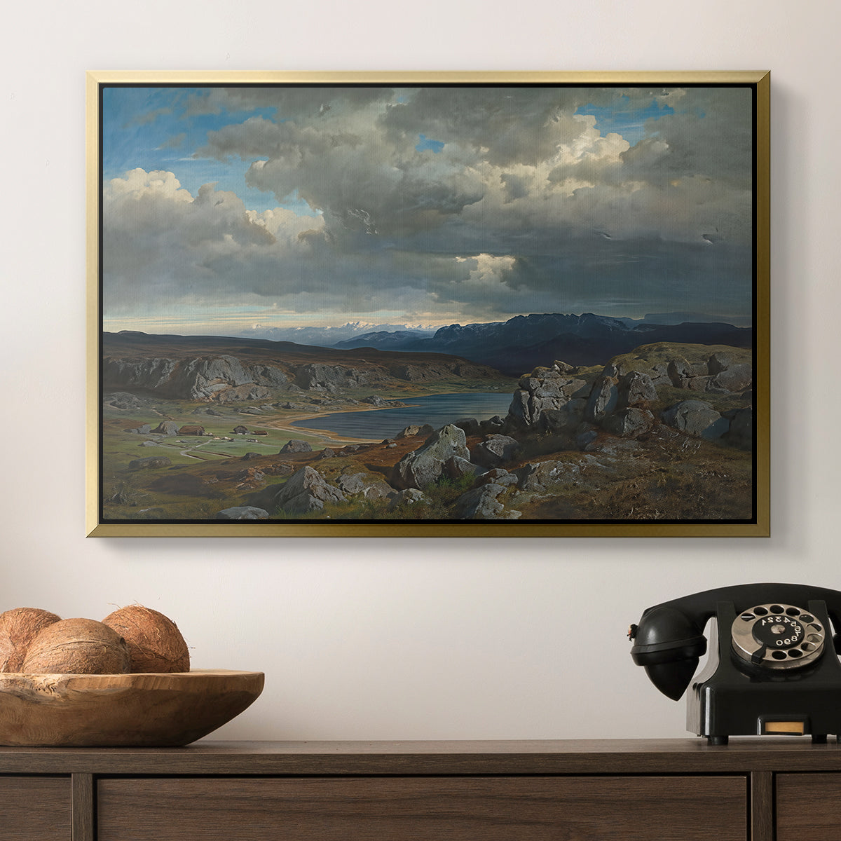 Norwegian Highlands, 1857 - Floater Framed Canvas Print