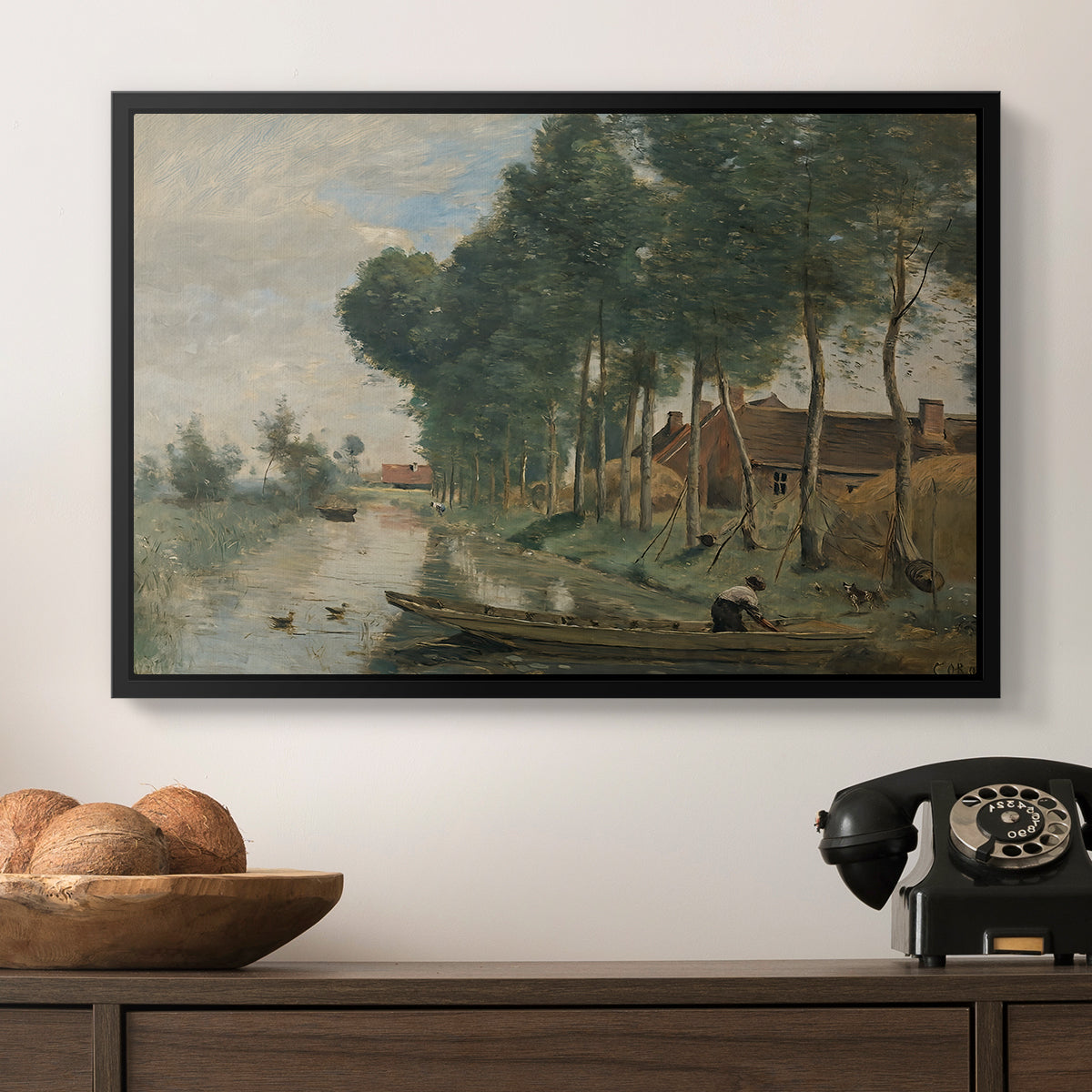 Landscape at Arleux-du-Nord, c. 1871-1874 - Floater Framed Canvas Print