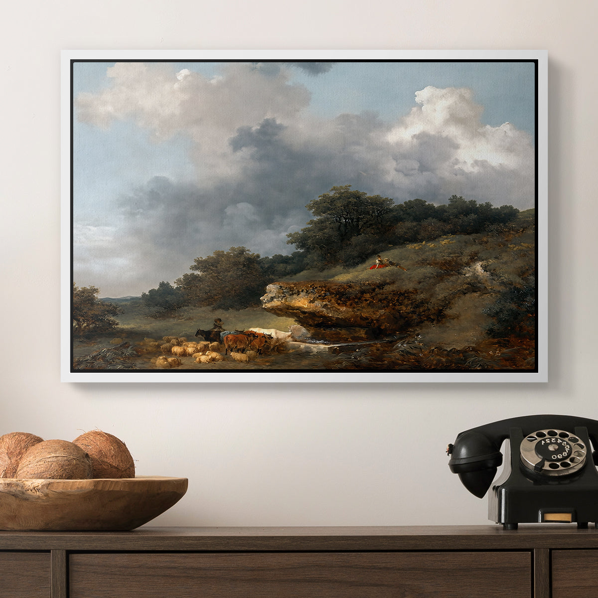 The Watering Place, c. 1765 - Floater Framed Canvas Print