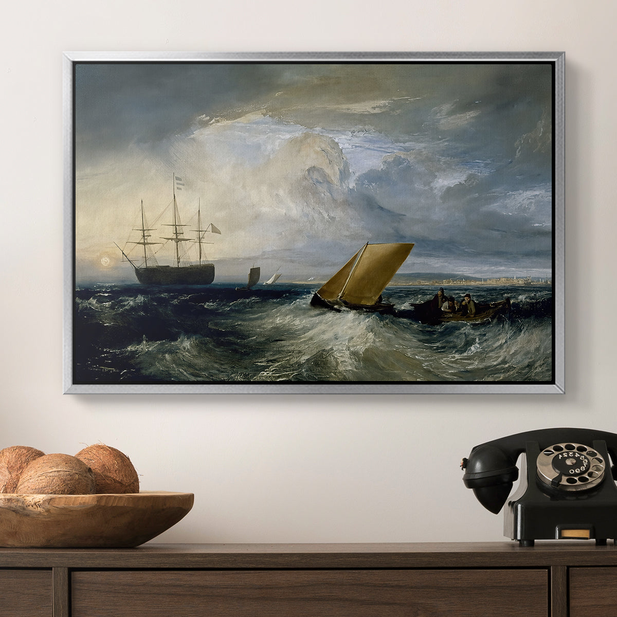 Sheerness as Seen from the Nore, 1808 - Floater Framed Canvas Print