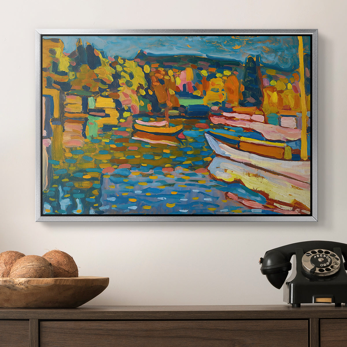Study for Autumn Landscape with Boats, 1908 - Floater Framed Canvas Print