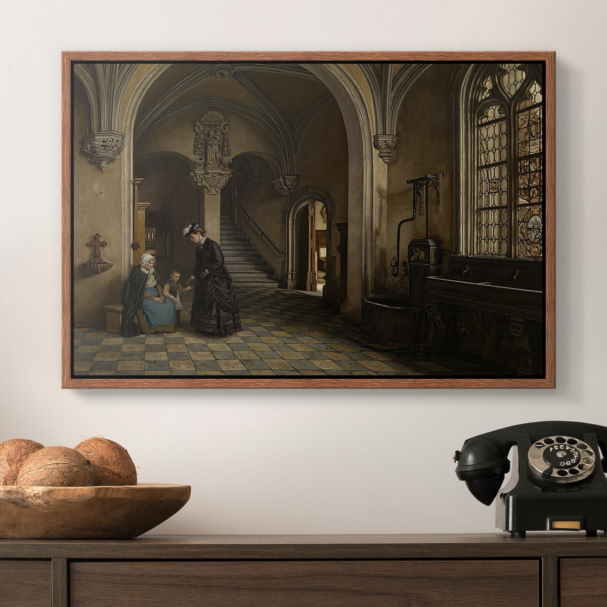 Interior of the Church of Saint Paul in Antwerp, c. 1865-1869 - Floater Framed Canvas Print