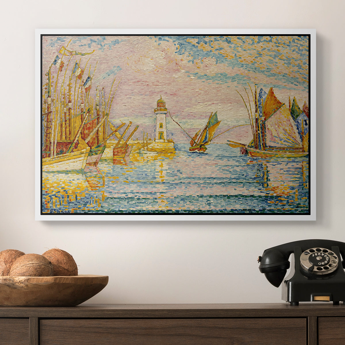 The Lighthouse at Groix, 1925 - Floater Framed Canvas Print