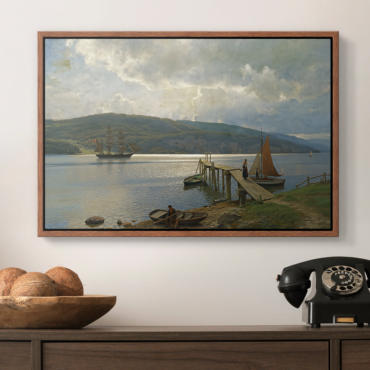 The Jetty at Feste near Moss, 1898 - Floater Framed Canvas Print