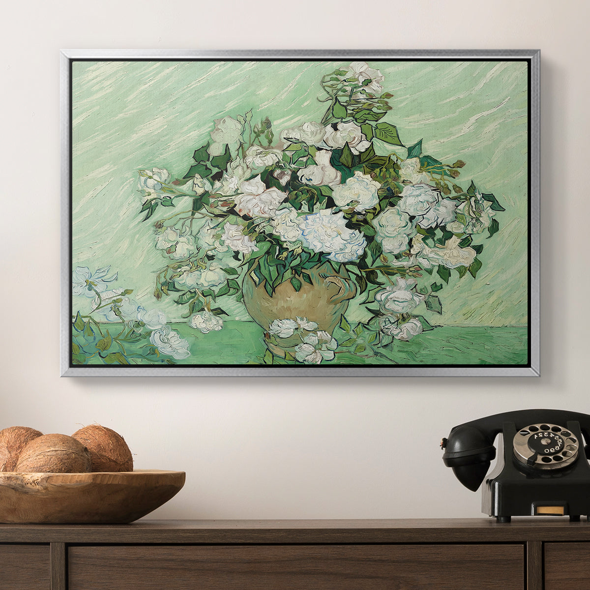 Roses, 1890 - Floater Framed Canvas Print