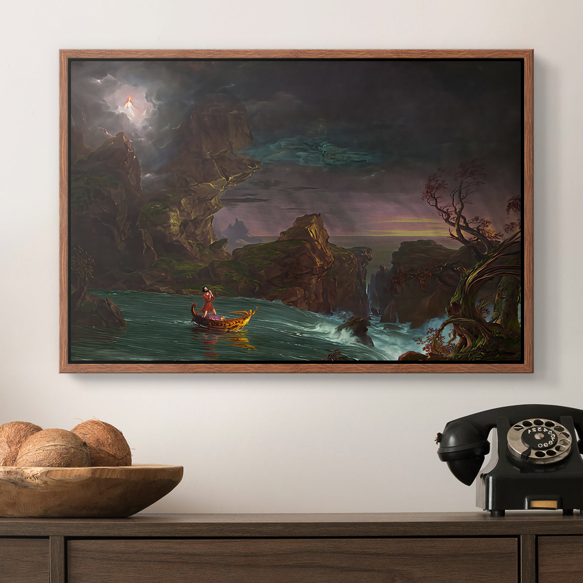 The Voyage of Life: Manhood, 1842 - Floater Framed Canvas Print