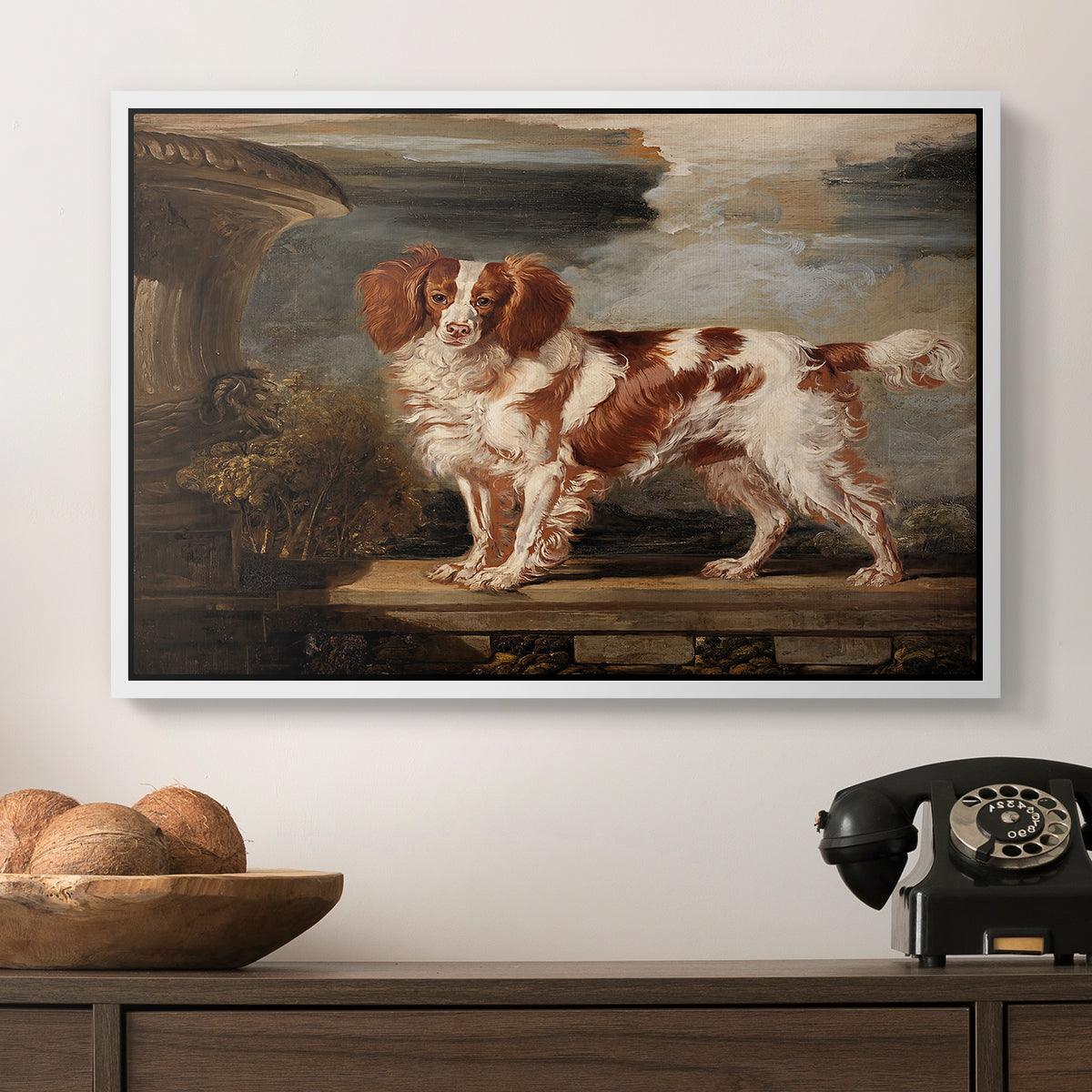 Portrait of Dash, a Favourite Spaniel, Property of Lady Frances Vane-Tempest, 1819 - Floater Framed Canvas Print