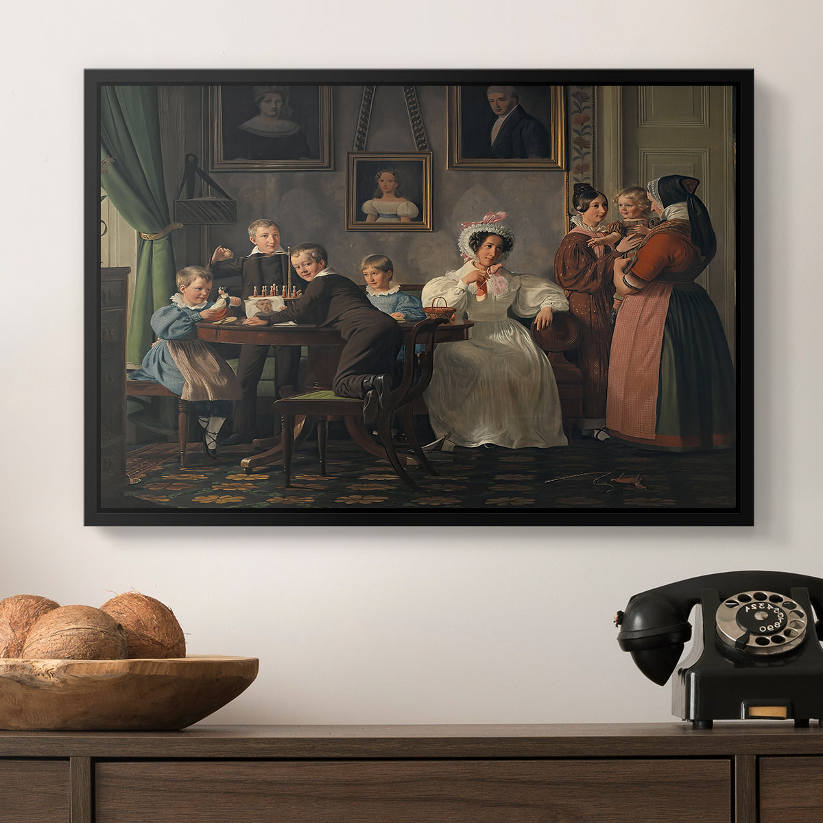 The Waagepetersen Family, 1836 - Floater Framed Canvas Print